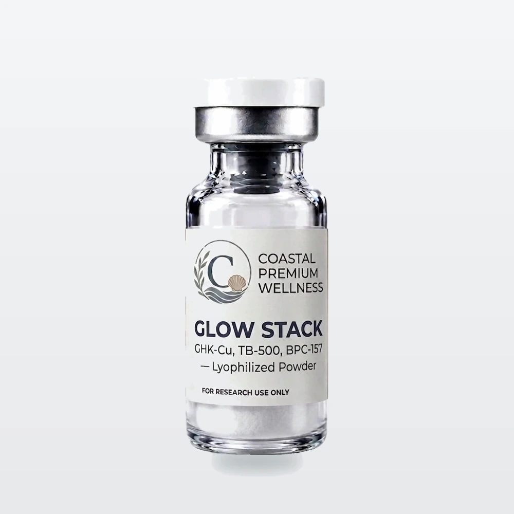 GHK-Cu / BPC-157 / TB-500 (Glow Blend 70mg) research peptide vial