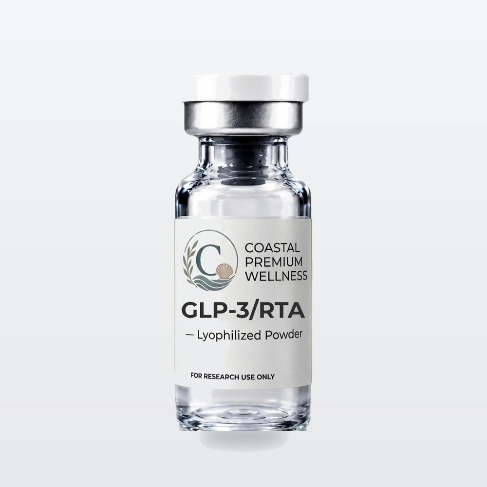 GLP-3 / RTA research peptide vial